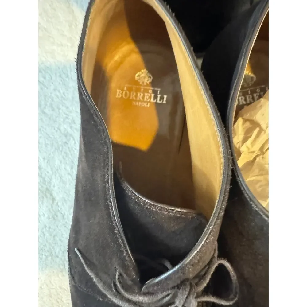 Luigi Borrelli Brown Suede Ankle Lace-Up Men’s Boots Size 10.5(800